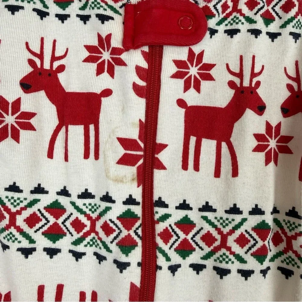 Hanna Andersson Zip Up Pajama Size 2T 85cm Dear Deer 42318 Christmas Matching